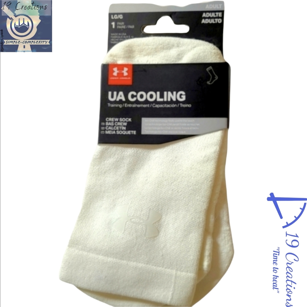 (New) UA Cooling socks (Training) crew height- Large